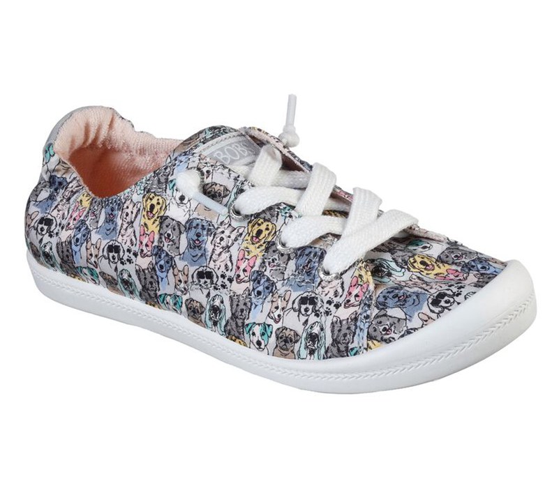 Skechers Bobs Beach Bingo - Pastel Paws - Womens Flats Shoes Grey/Multicolor [AU-UA1689]